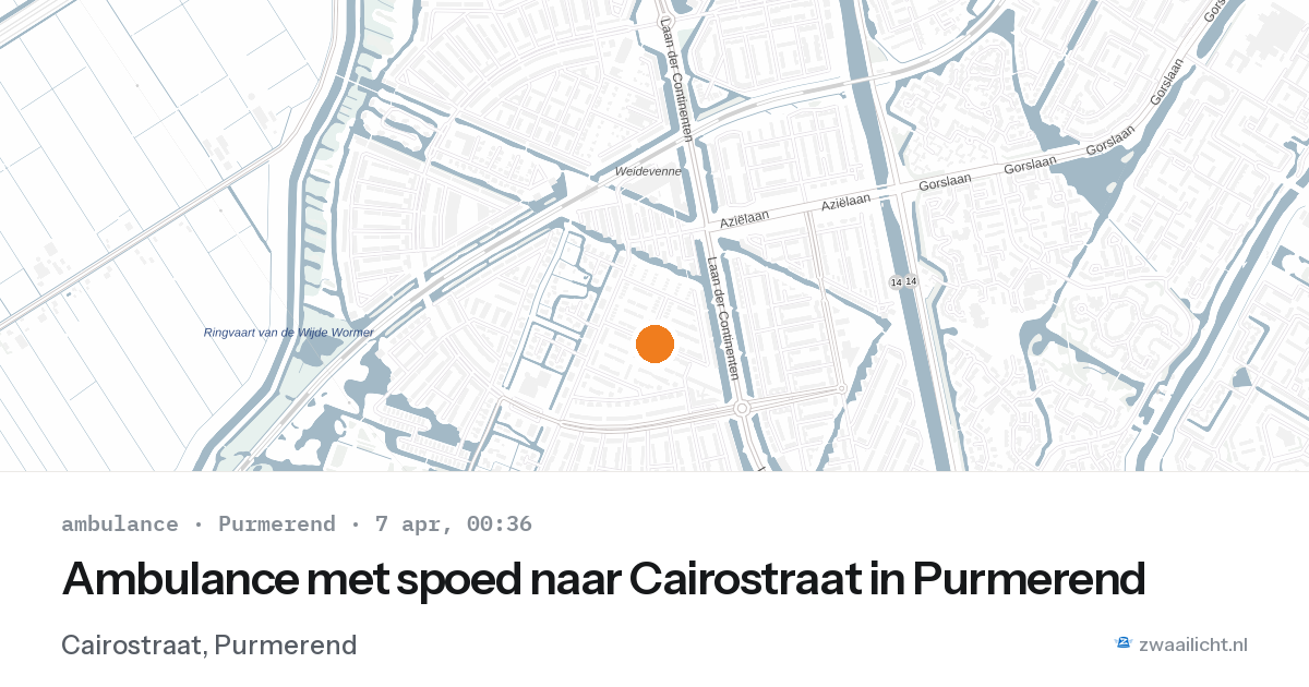 Ambulance met spoed naar Cairostraat in Purmerend — 6 apr 2026