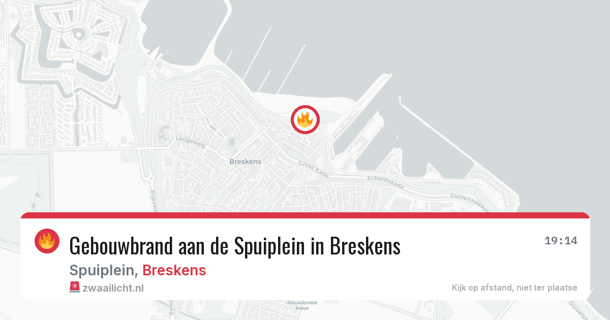 Gebouwbrand aan de Spuiplein in Breskens — 29 apr 2026
