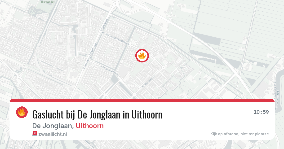 Gaslucht bij De Jonglaan in Uithoorn — 29 jun 2026