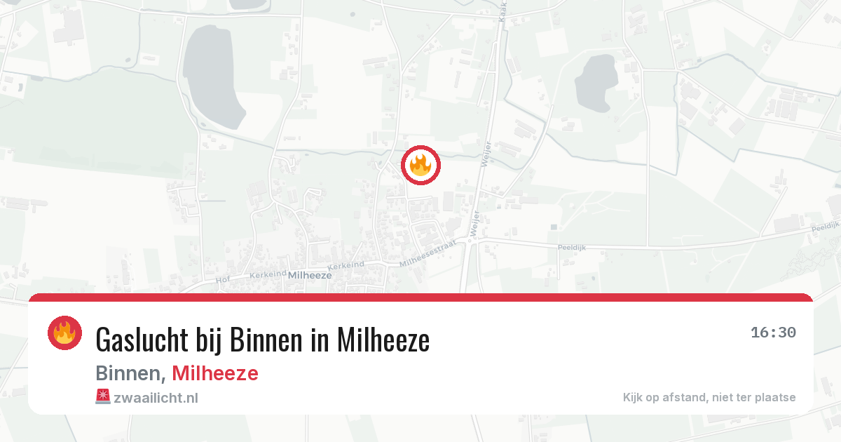 Gaslucht bij Binnen in Milheeze — 16 mei 2026