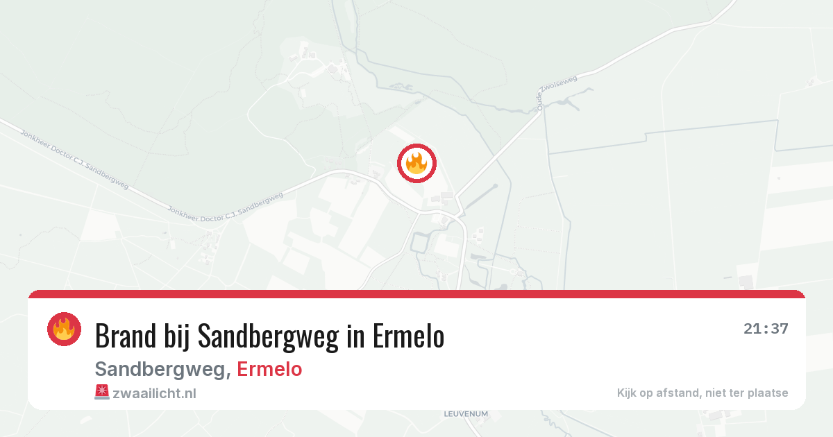 Brand bij Sandbergweg in Ermelo — 4 aug 2026