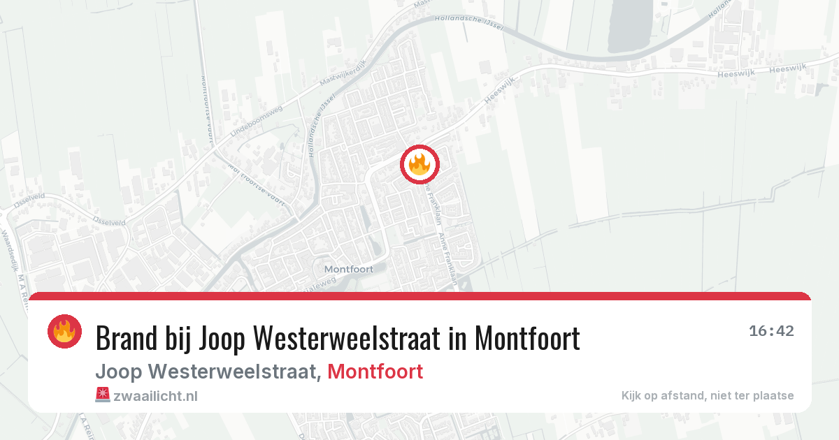 Brand bij Joop Westerweelstraat in Montfoort — 4 jun 2026