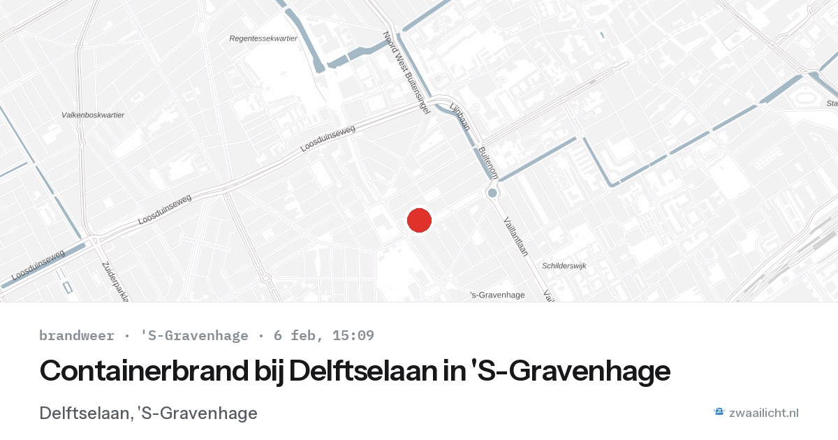 Containerbrand bij Delftselaan in 'S-Gravenhage — 6 feb 2026
