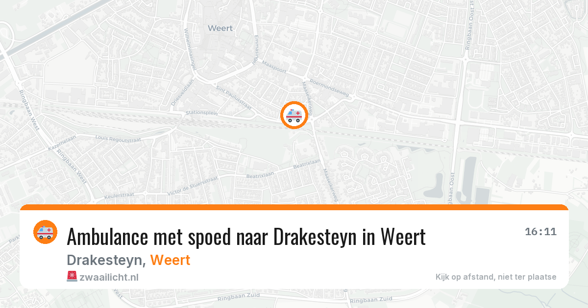 Ambulance met spoed naar Drakesteyn in Weert — 18 jun 2026