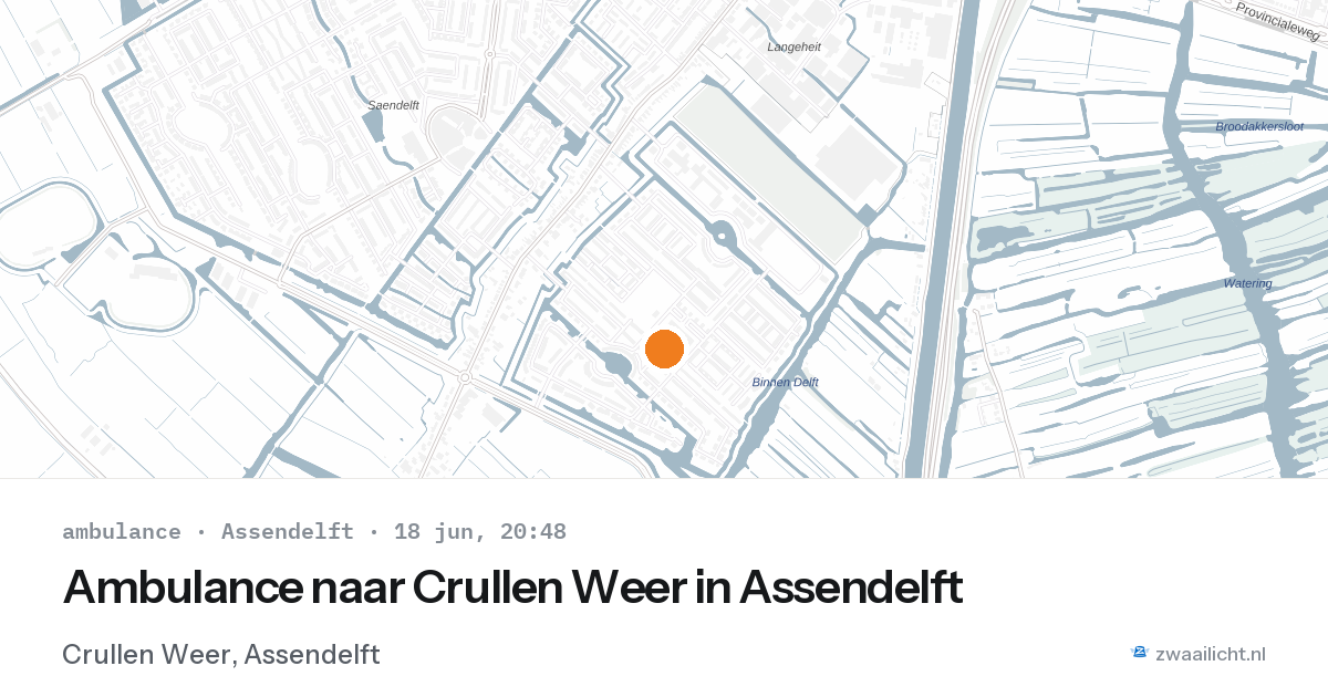 Ambulance naar Crullen Weer in Assendelft — 18 jun 2026