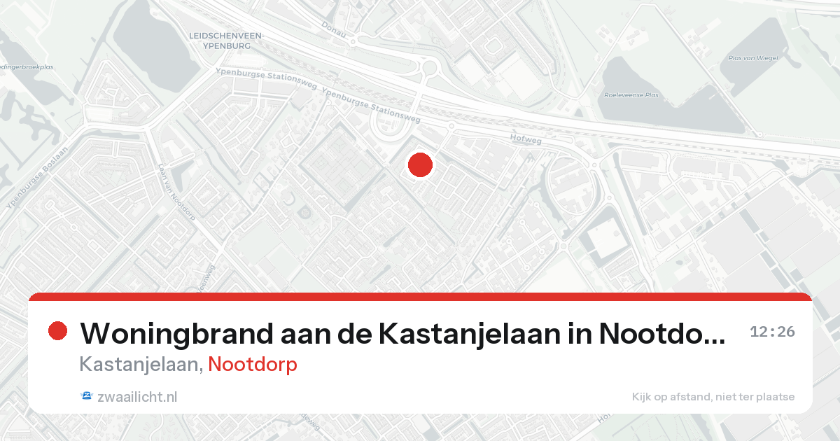 Woningbrand aan de Kastanjelaan in Nootdorp — 23 aug 2026