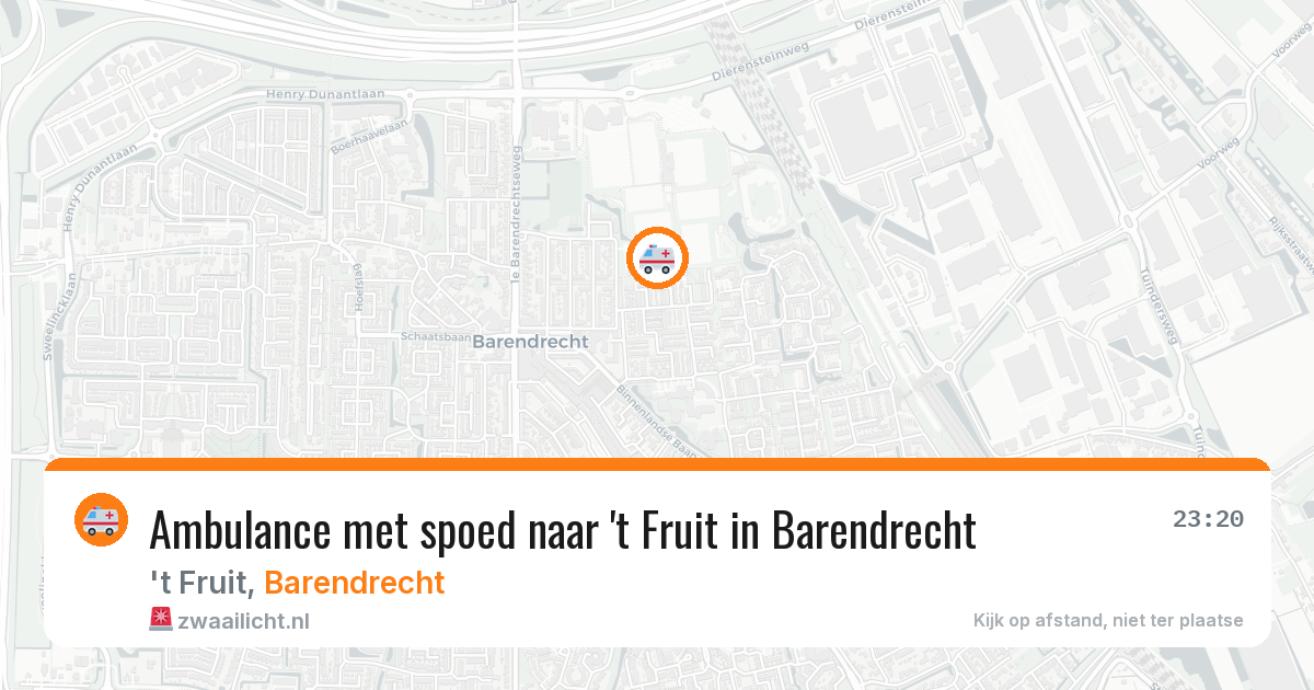 Ambulance met spoed naar 't Fruit in Barendrecht — 31 jul 2026
