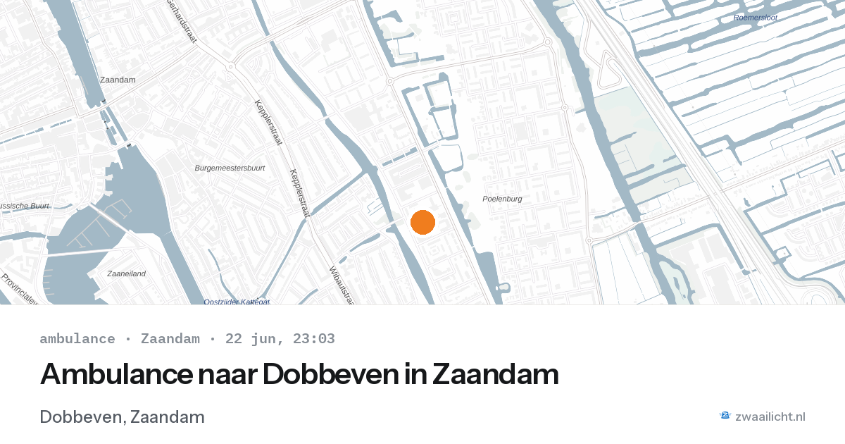 Ambulance naar Dobbeven in Zaandam — 22 jun 2026