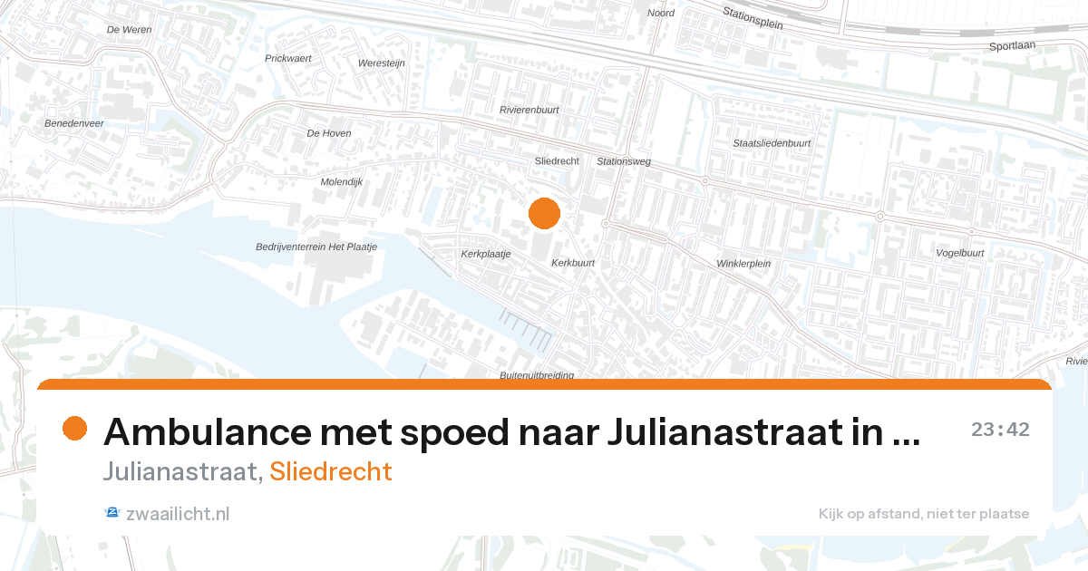 Ambulance met spoed naar Julianastraat in Sliedrecht — 10 mei 2026