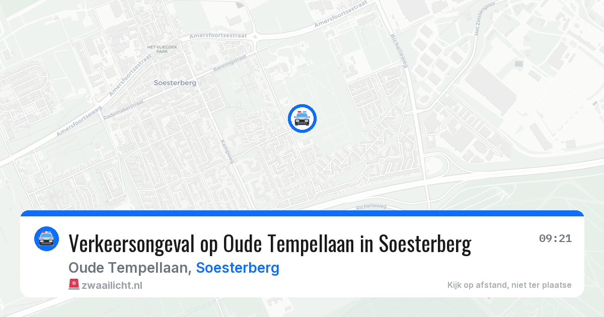 Verkeersongeval op Oude Tempellaan in Soesterberg — 9 jun 2026