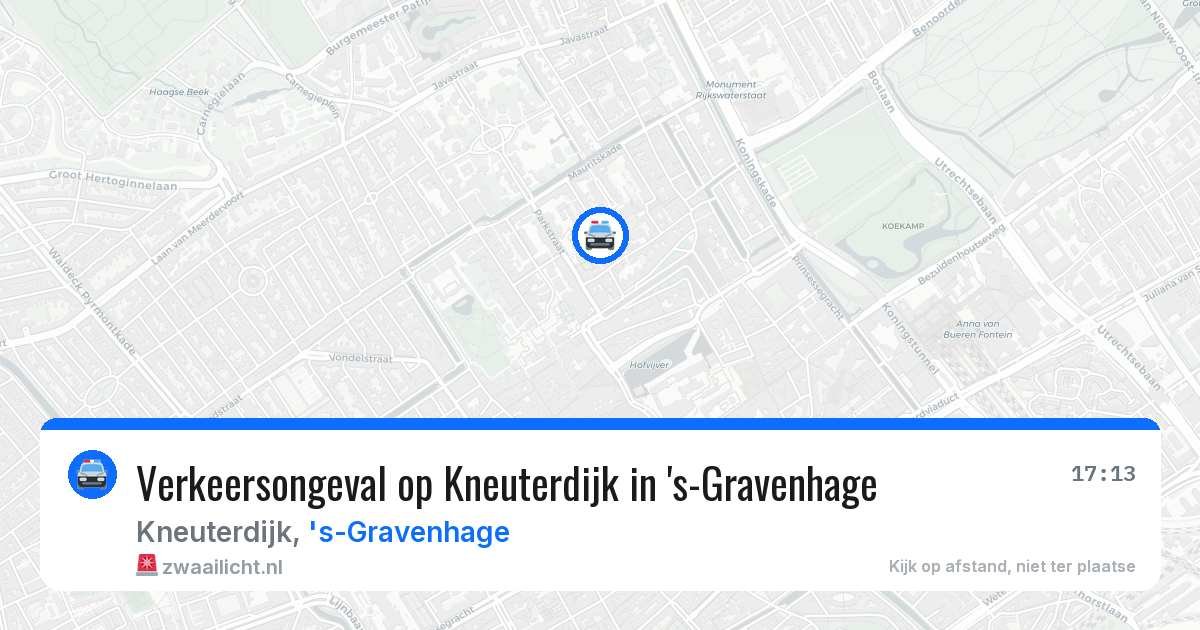 Verkeersongeval op Kneuterdijk in 's-Gravenhage — 24 mrt 2026