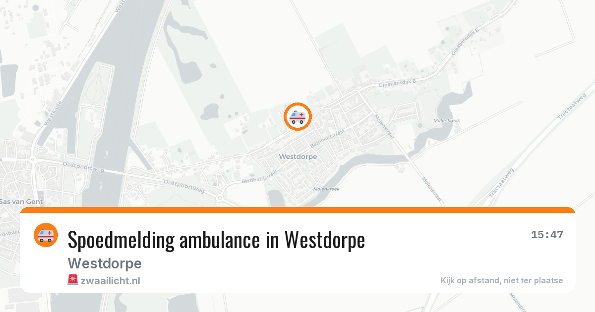 Spoedmelding ambulance in Westdorpe — 1 aug 2026