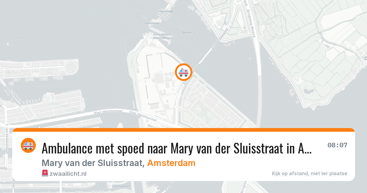 Ambulance met spoed naar Mary van der Sluisstraat in Amsterdam — 14 jun 2026