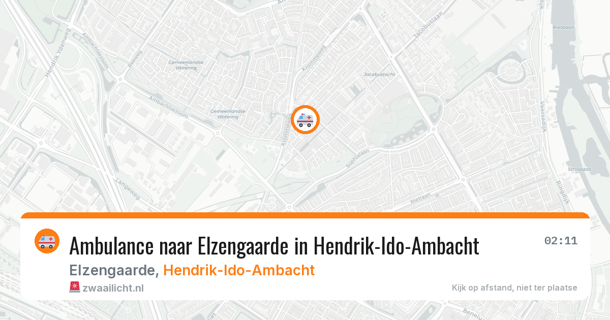 Ambulance naar Elzengaarde in Hendrik-Ido-Ambacht — 12 mei 2026