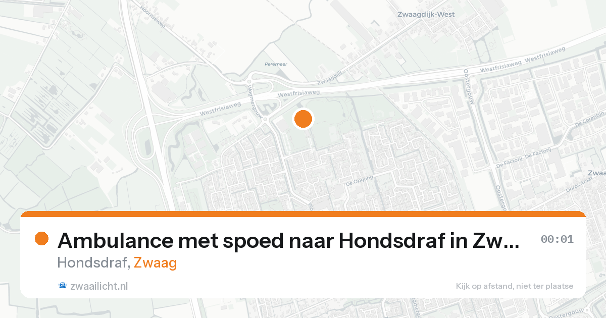 Ambulance met spoed naar Hondsdraf in Zwaag — 18 aug 2026