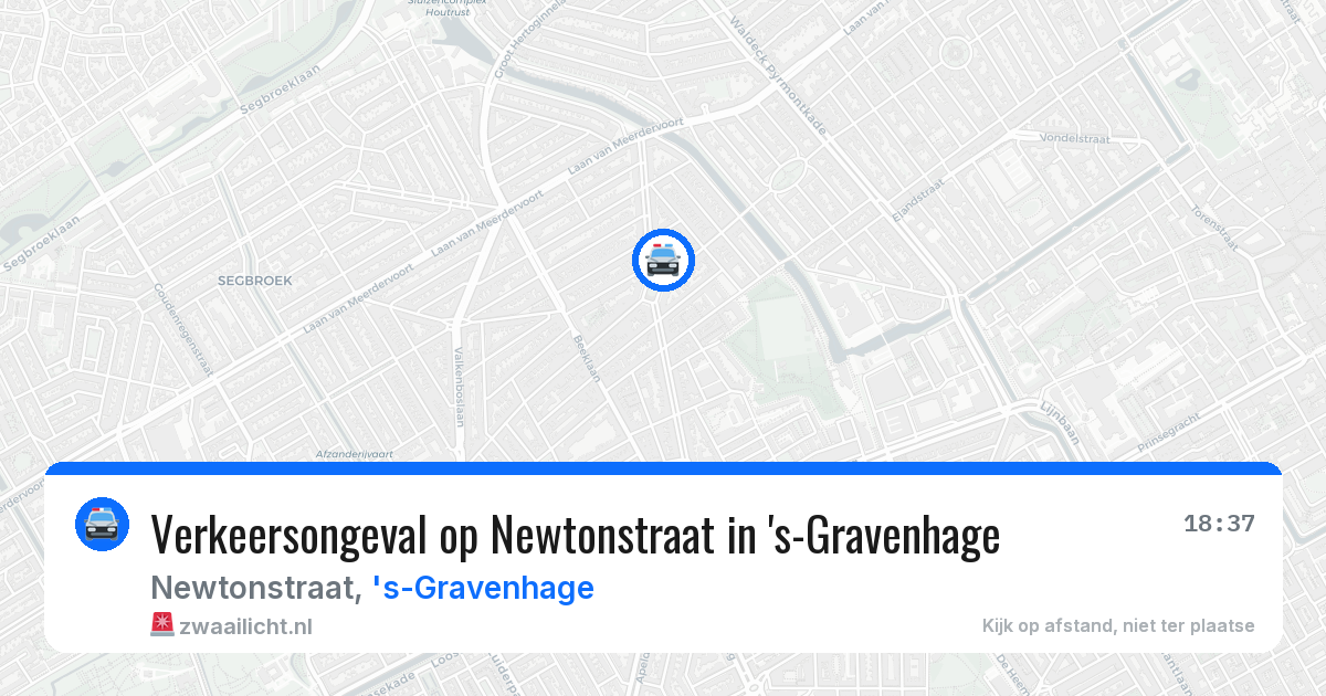 Verkeersongeval op Newtonstraat in 's-Gravenhage — 7 aug 2026