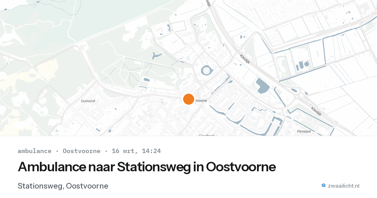 Ambulance naar Stationsweg in Oostvoorne — 16 mrt 2026