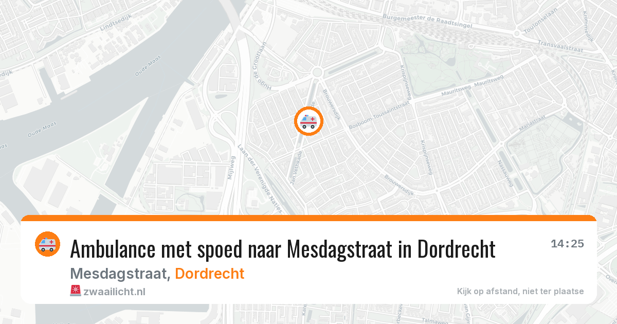 Ambulance met spoed naar Mesdagstraat in Dordrecht — 12 jul 2026