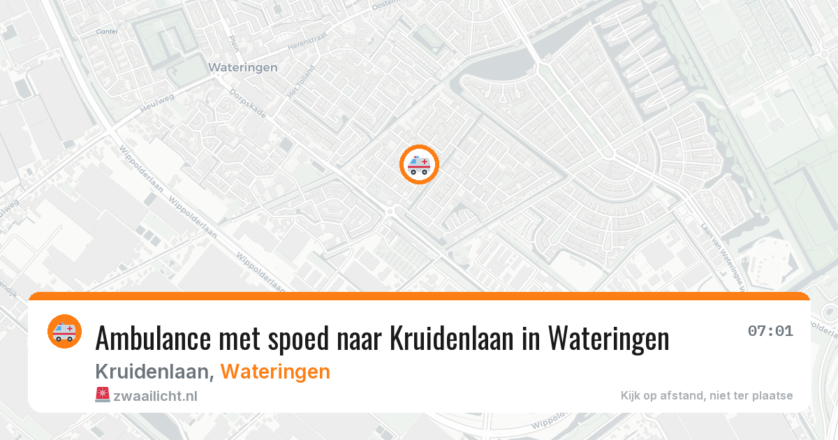 Ambulance met spoed naar Kruidenlaan in Wateringen — 19 mei 2026
