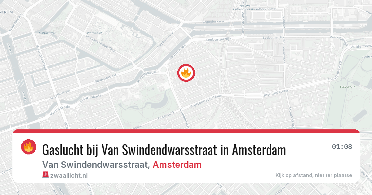 Gaslucht bij Van Swindendwarsstraat in Amsterdam — 4 mei 2026