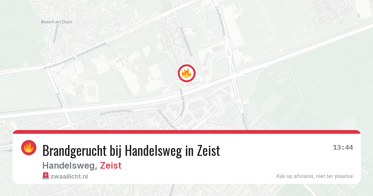 Brandgerucht bij Handelsweg in Zeist — 5 aug 2026