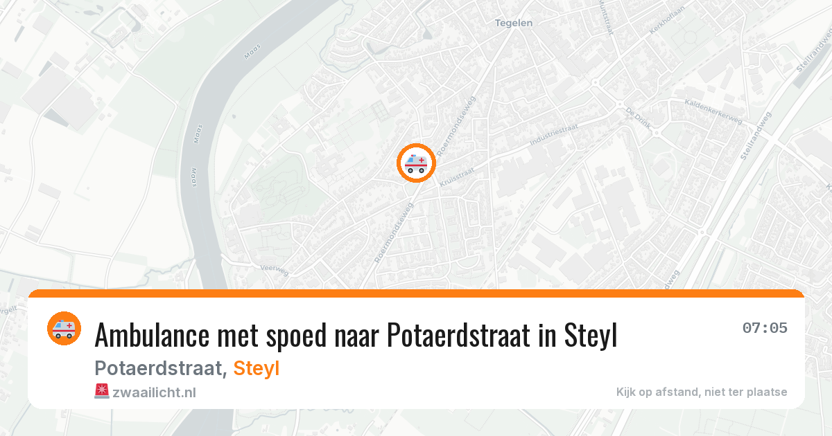 Ambulance met spoed naar Potaerdstraat in Steyl — 27 jul 2026