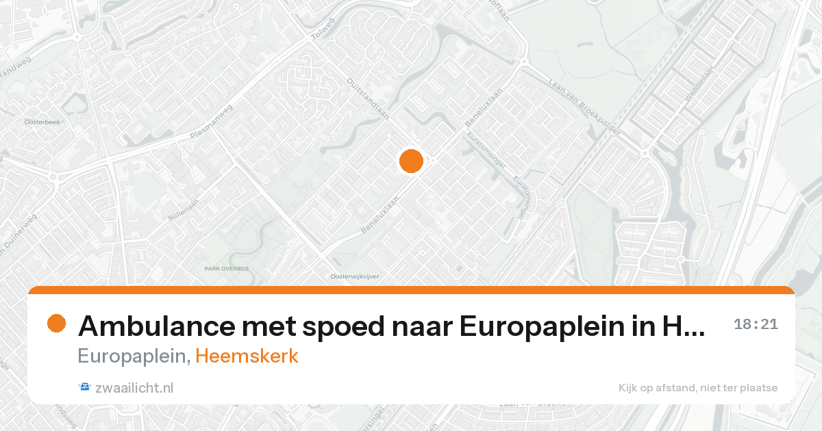 Ambulance met spoed naar Europaplein in Heemskerk — 20 aug 2026