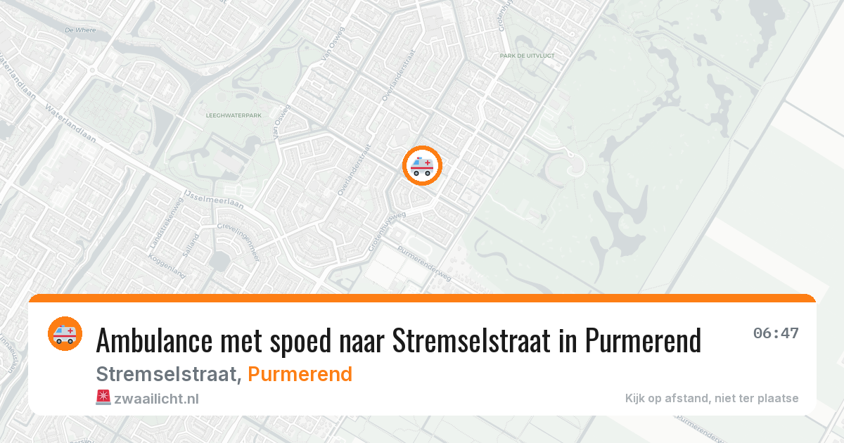 Ambulance met spoed naar Stremselstraat in Purmerend — 24 mei 2026