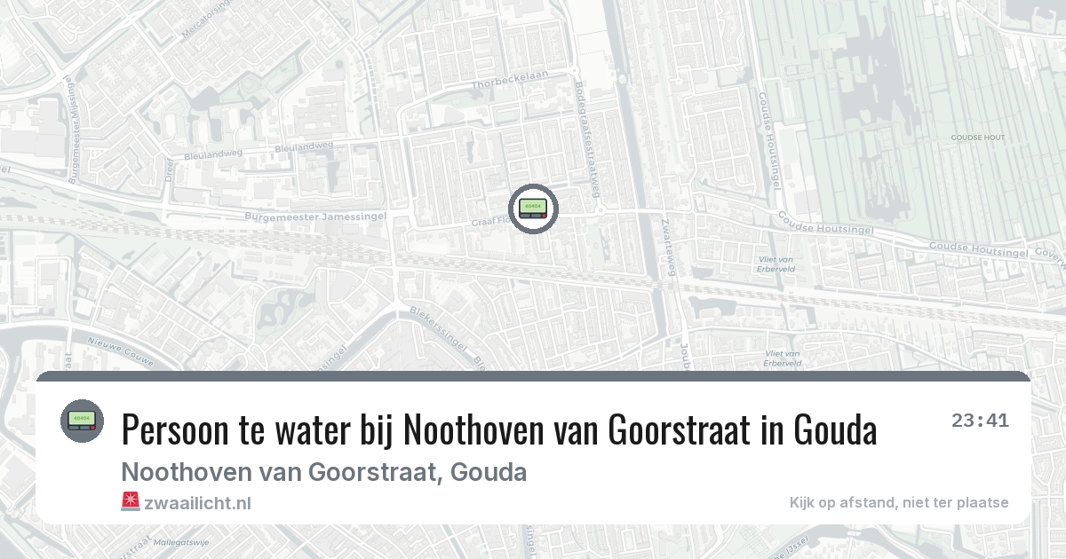 Persoon te water bij Noothoven van Goorstraat in Gouda — 1 feb 2026