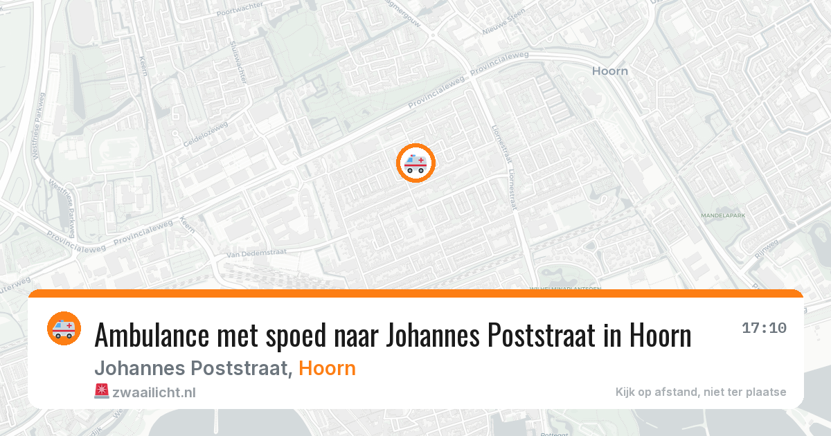 Ambulance met spoed naar Johannes Poststraat in Hoorn — 19 apr 2026