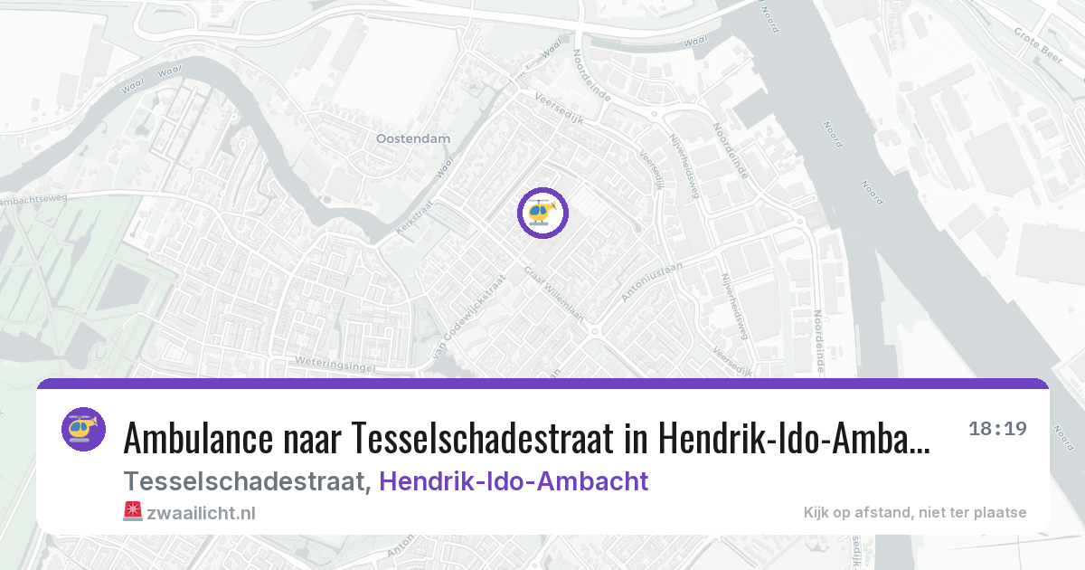 Ambulance naar Tesselschadestraat in Hendrik-Ido-Ambacht — 25 apr 2026
