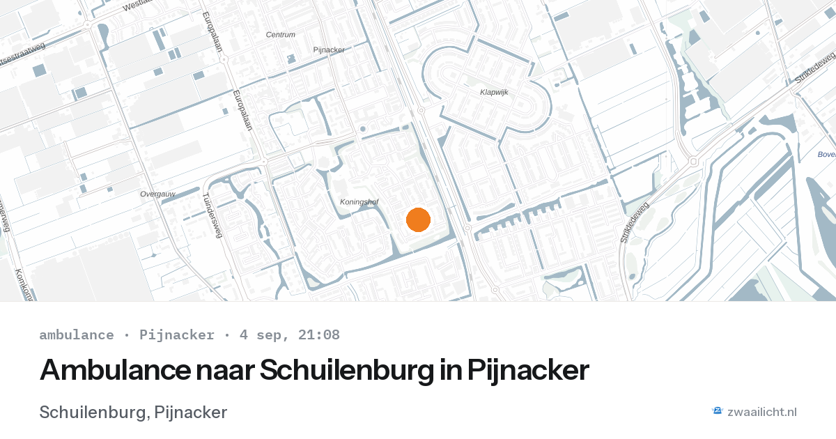 Ambulance naar Schuilenburg in Pijnacker — 4 sep 2026