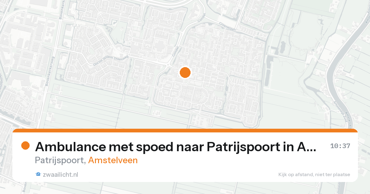 Ambulance met spoed naar Patrijspoort in Amstelveen — 21 aug 2026