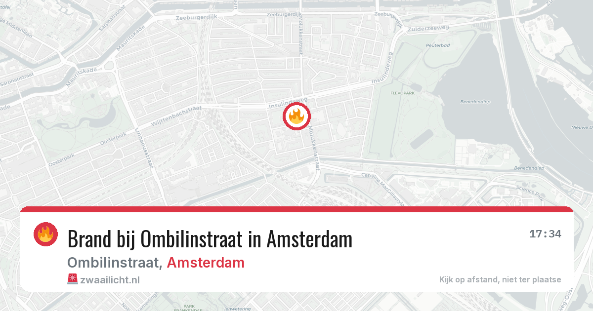 Brand bij Ombilinstraat in Amsterdam — 20 jun 2026