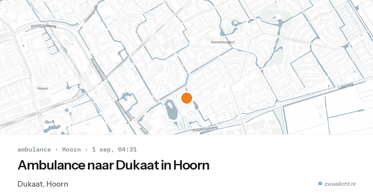 Ambulance naar Dukaat in Hoorn — 1 sep 2026