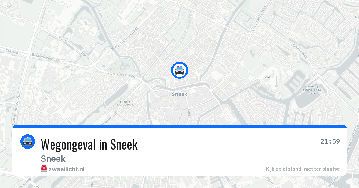 Wegongeval in Sneek — 2 aug 2026