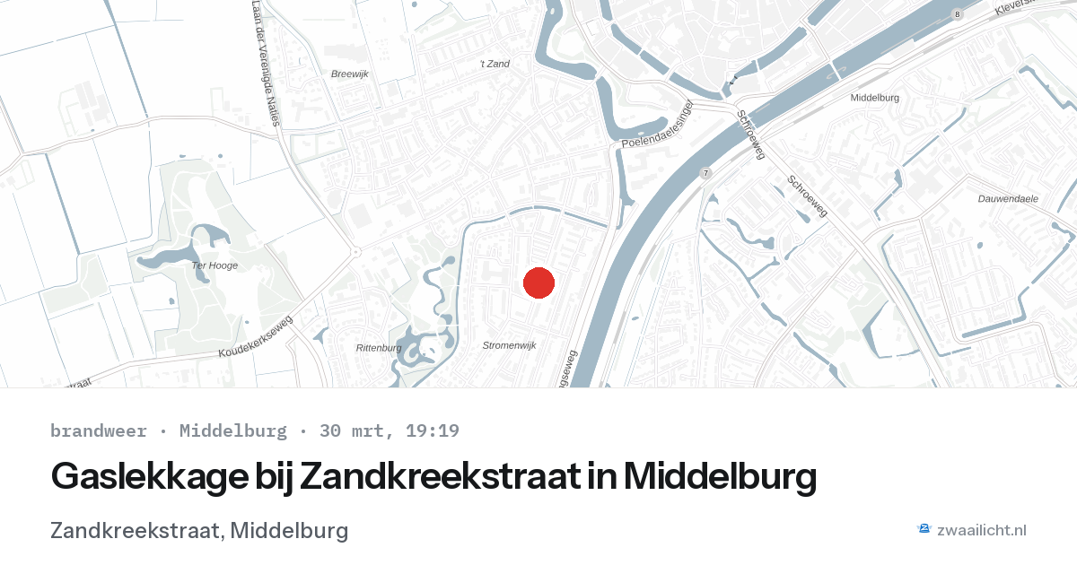 Gaslekkage bij Zandkreekstraat in Middelburg — 30 mrt 2026