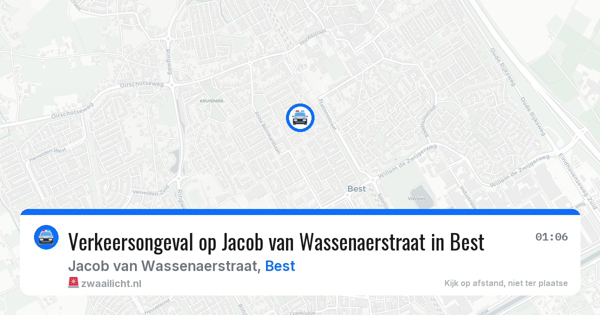 Verkeersongeval op Jacob van Wassenaerstraat in Best — 23 mei 2026