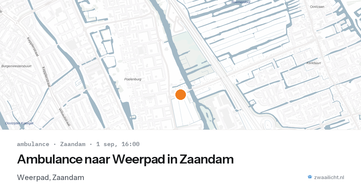 Ambulance naar Weerpad in Zaandam — 1 sep 2026