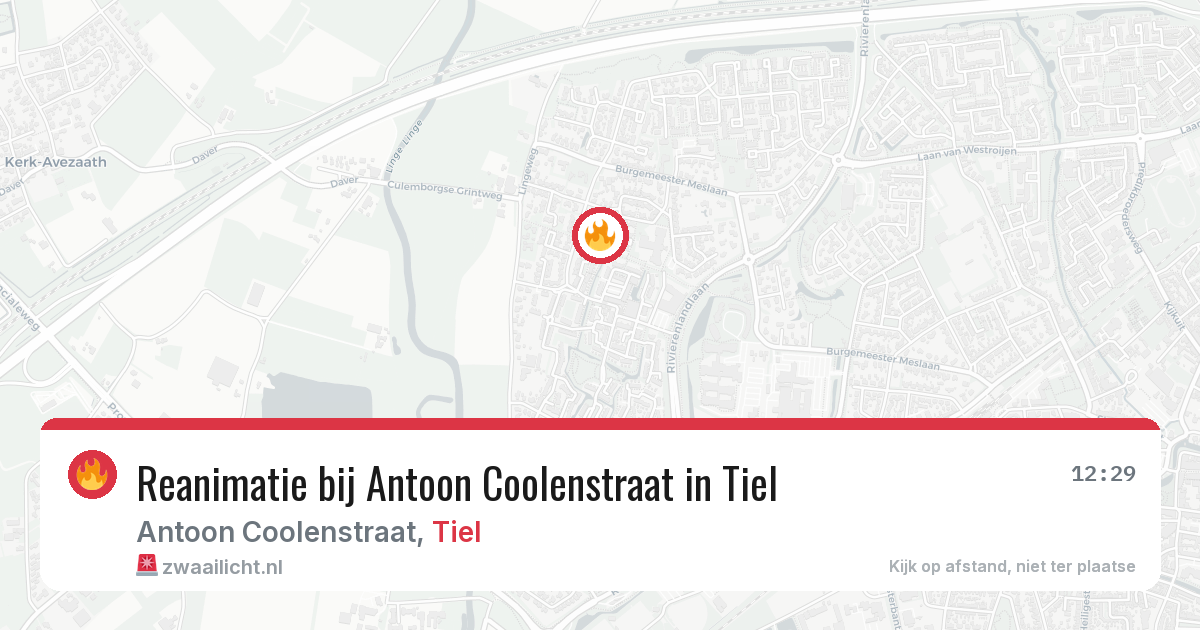 Reanimatie bij Antoon Coolenstraat in Tiel — 17 jun 2026