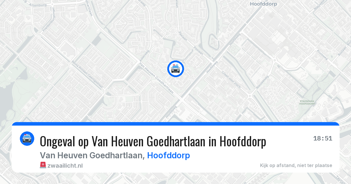 Ongeval op Van Heuven Goedhartlaan in Hoofddorp — 13 aug 2026