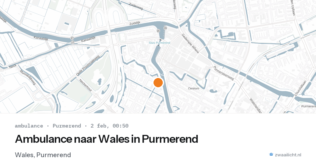 Ambulance naar Wales in Purmerend — 1 feb 2026