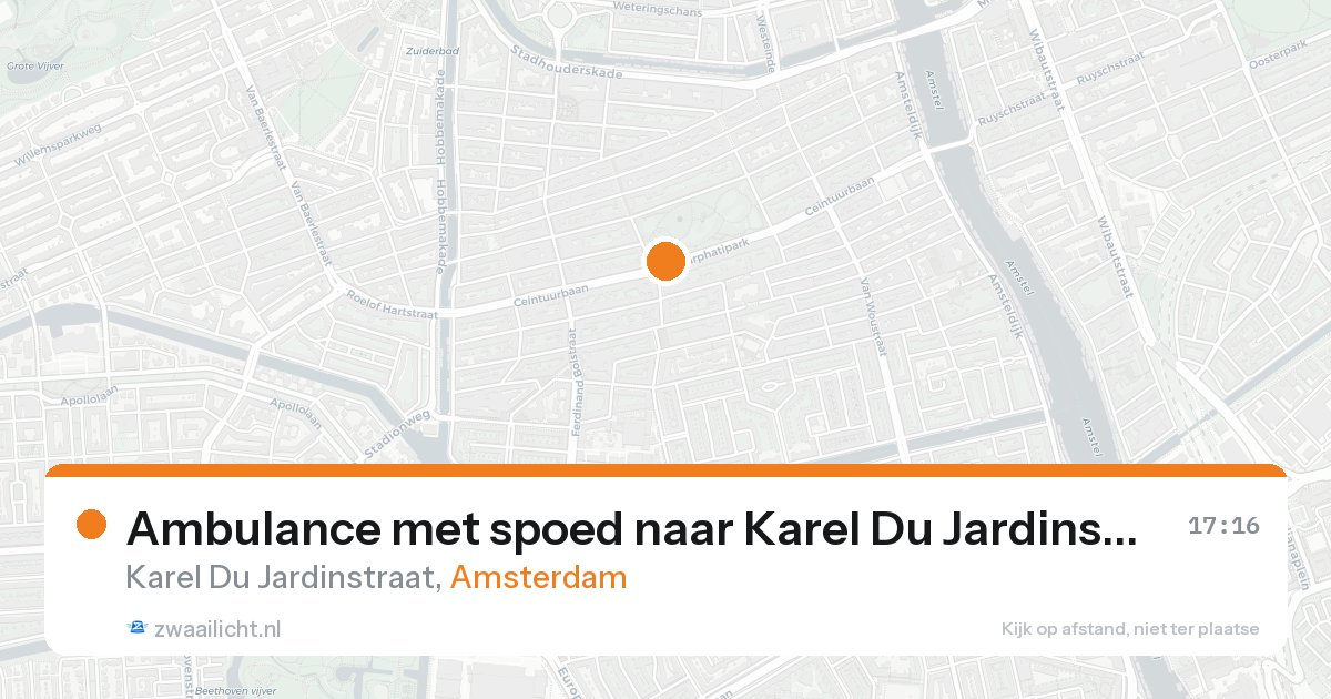 Ambulance met spoed naar Karel Du Jardinstraat in Amsterdam — 25 aug 2026