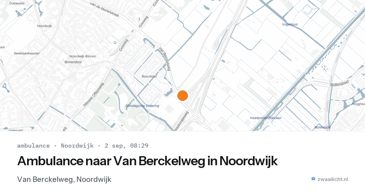 Ambulance naar Van Berckelweg in Noordwijk — 2 sep 2026