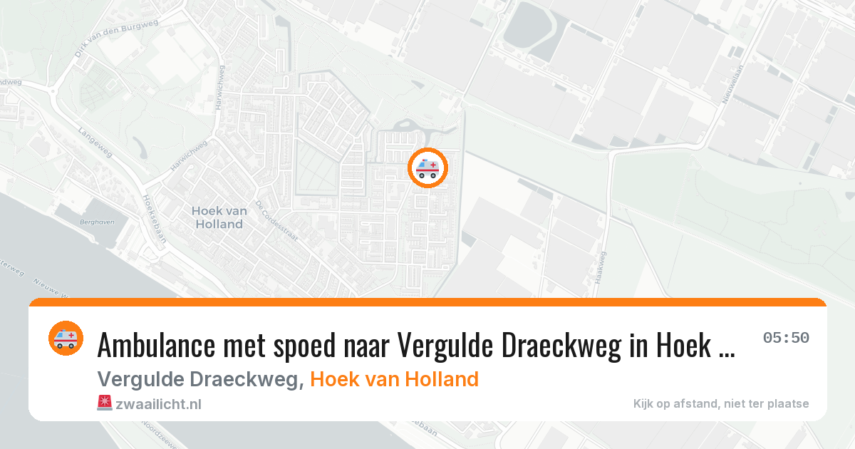 Ambulance met spoed naar Vergulde Draeckweg in Hoek van Holland — 7 jun 2026