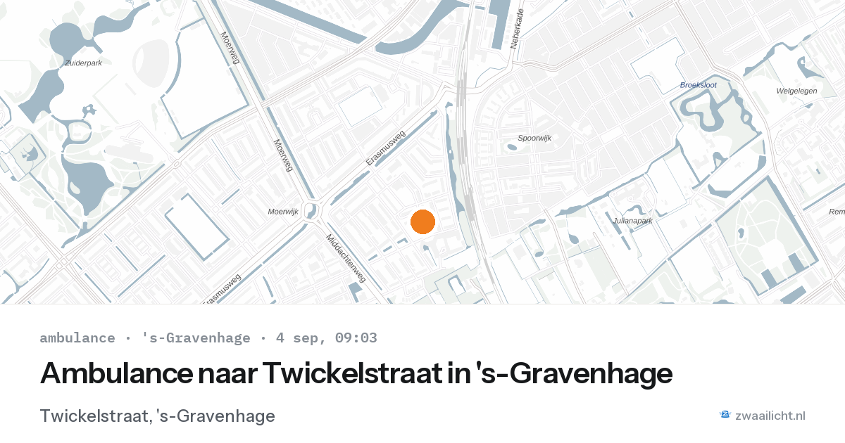 Ambulance naar Twickelstraat in 's-Gravenhage — 4 sep 2026