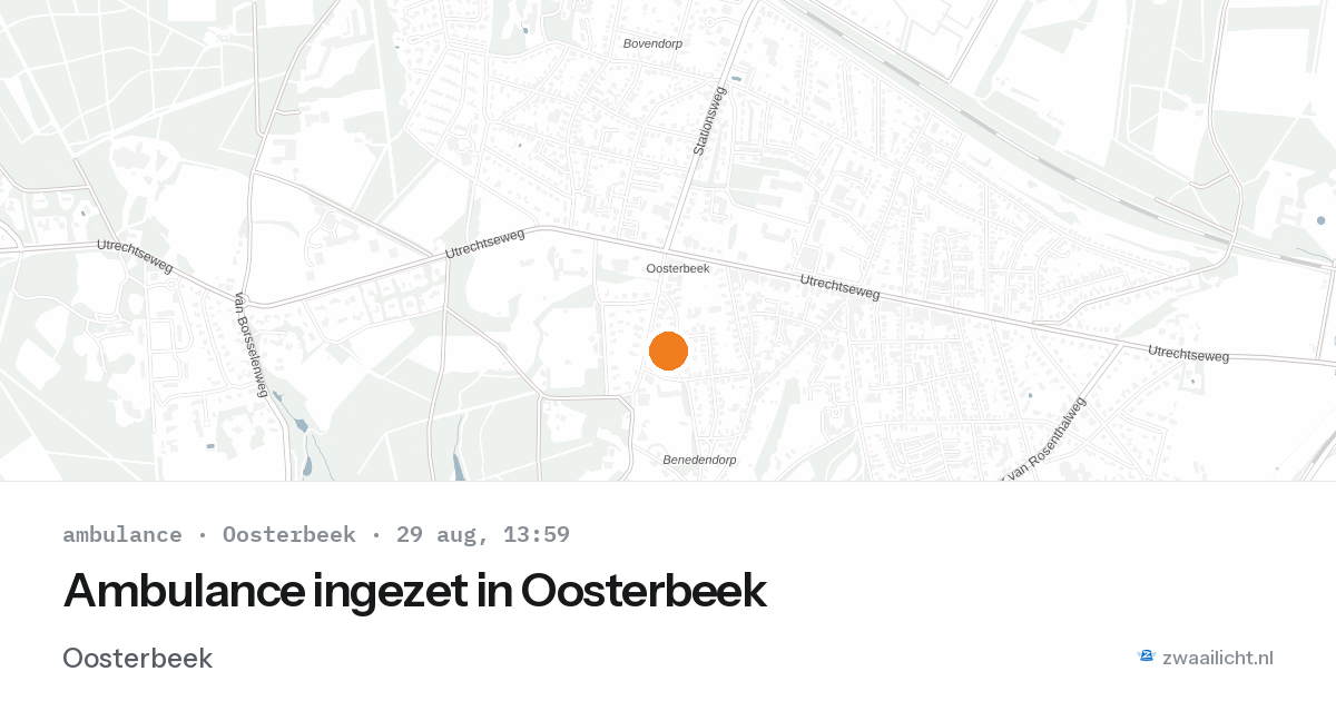 Ambulance ingezet in Oosterbeek — 29 aug 2026