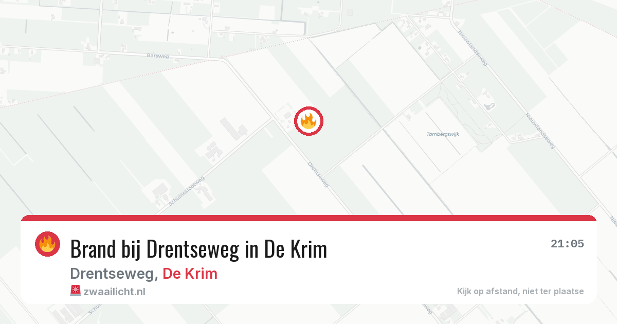 Brand bij Drentseweg in De Krim — 6 aug 2026