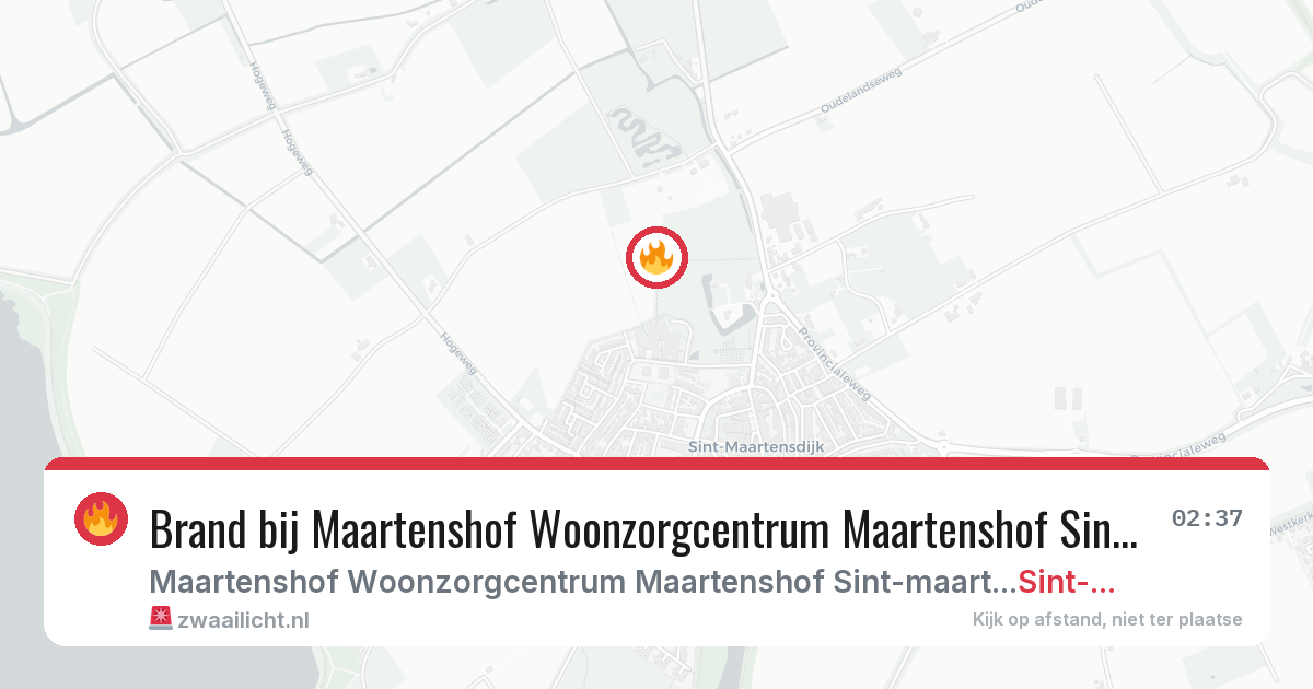 Brand bij Maartenshof Woonzorgcentrum Maartenshof Sint-maartensdijk in Sint-Maartensdijk — 21 jun 2026