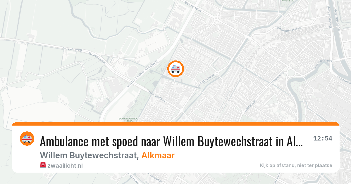 Ambulance met spoed naar Willem Buytewechstraat in Alkmaar — 18 jul 2026